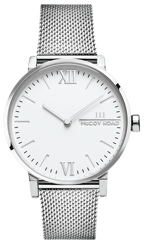 SILVER MESH/SILVER CASE WATCH